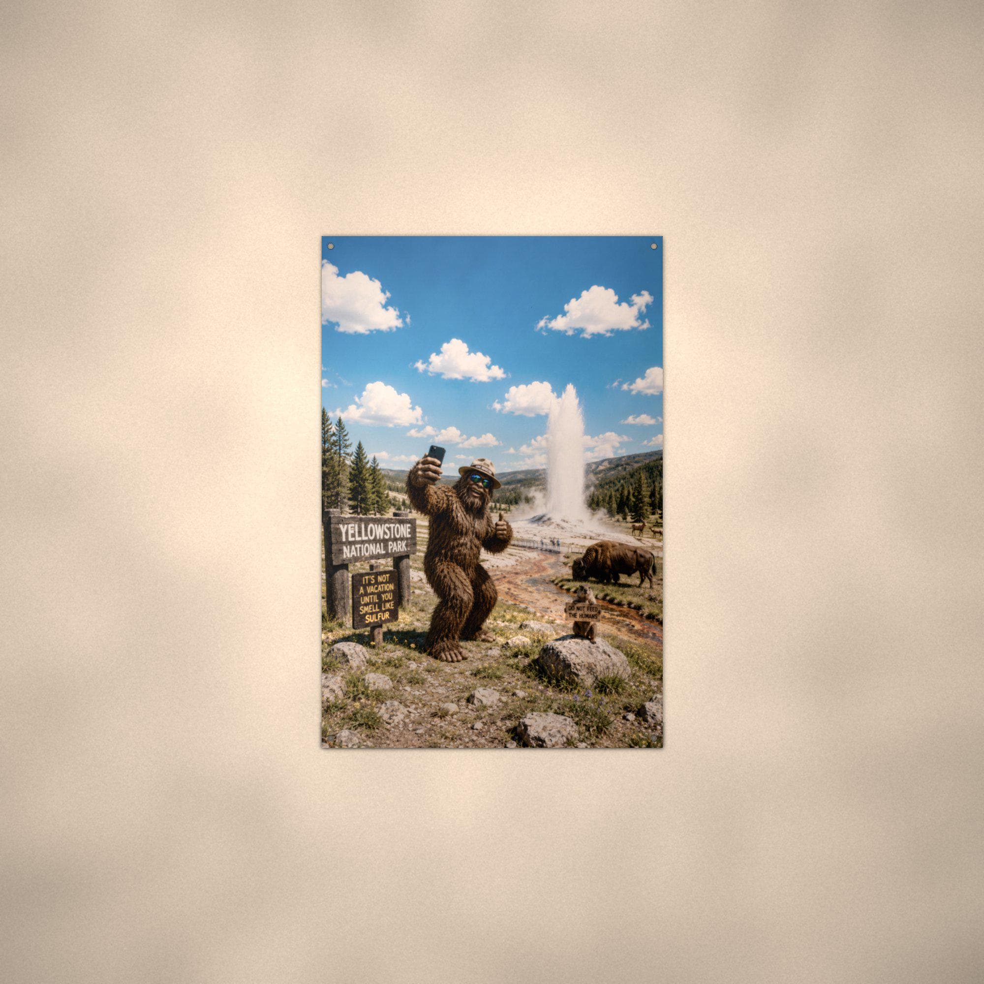 Yellowstone Bigfoot Metal Sign Bigfoot Aluminum Sign — alternate angle