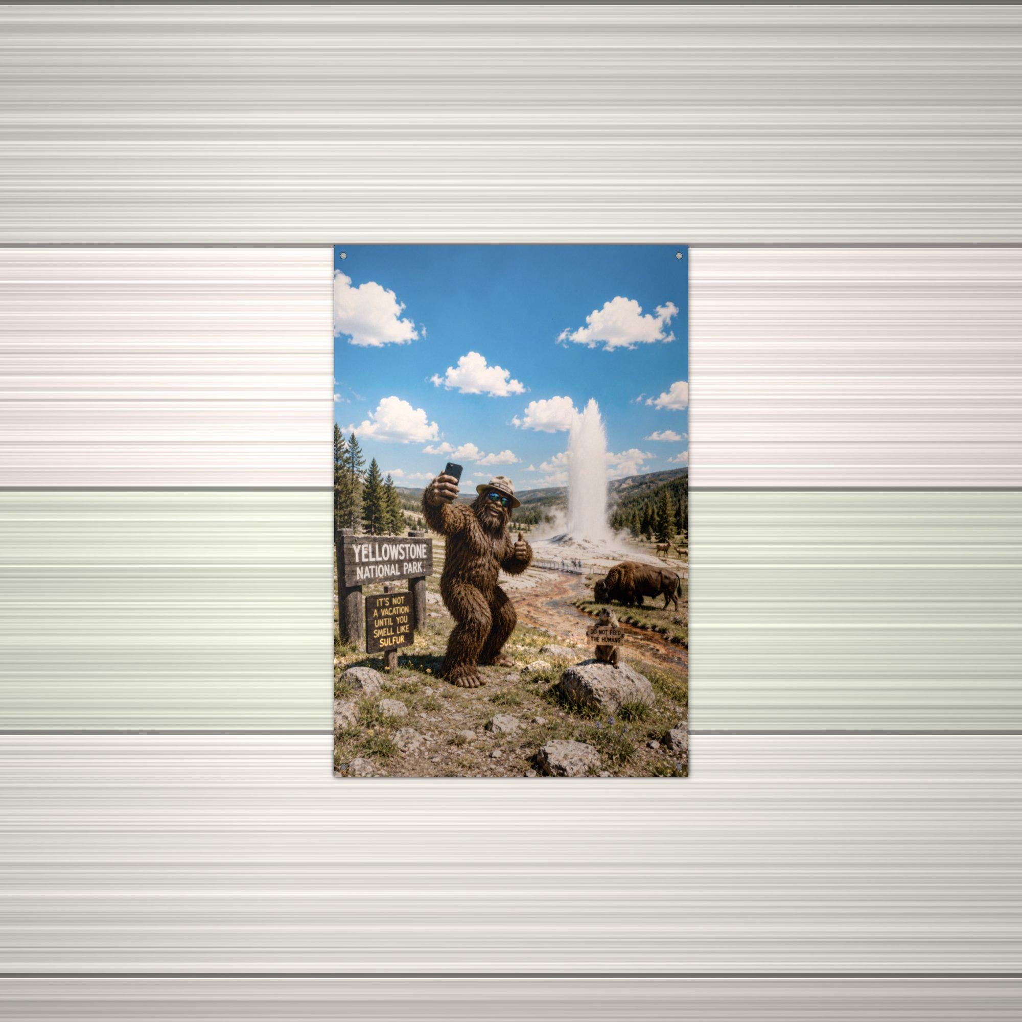 Yellowstone Bigfoot Metal Sign Bigfoot Aluminum Sign — alternate angle