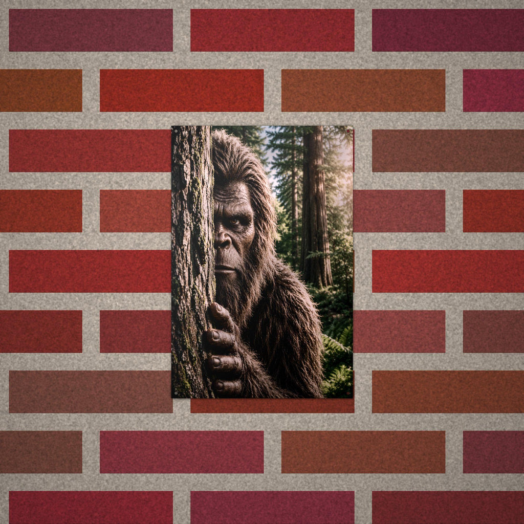 Redwood Peek Bigfoot Metal Sign Bigfoot Aluminum Sign — alternate angle