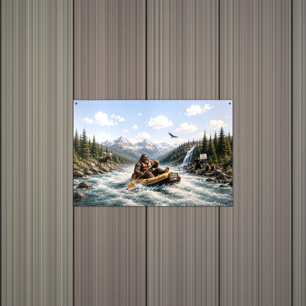 Whitewater Bigfoot Metal Sign Bigfoot Aluminum Sign — alternate angle
