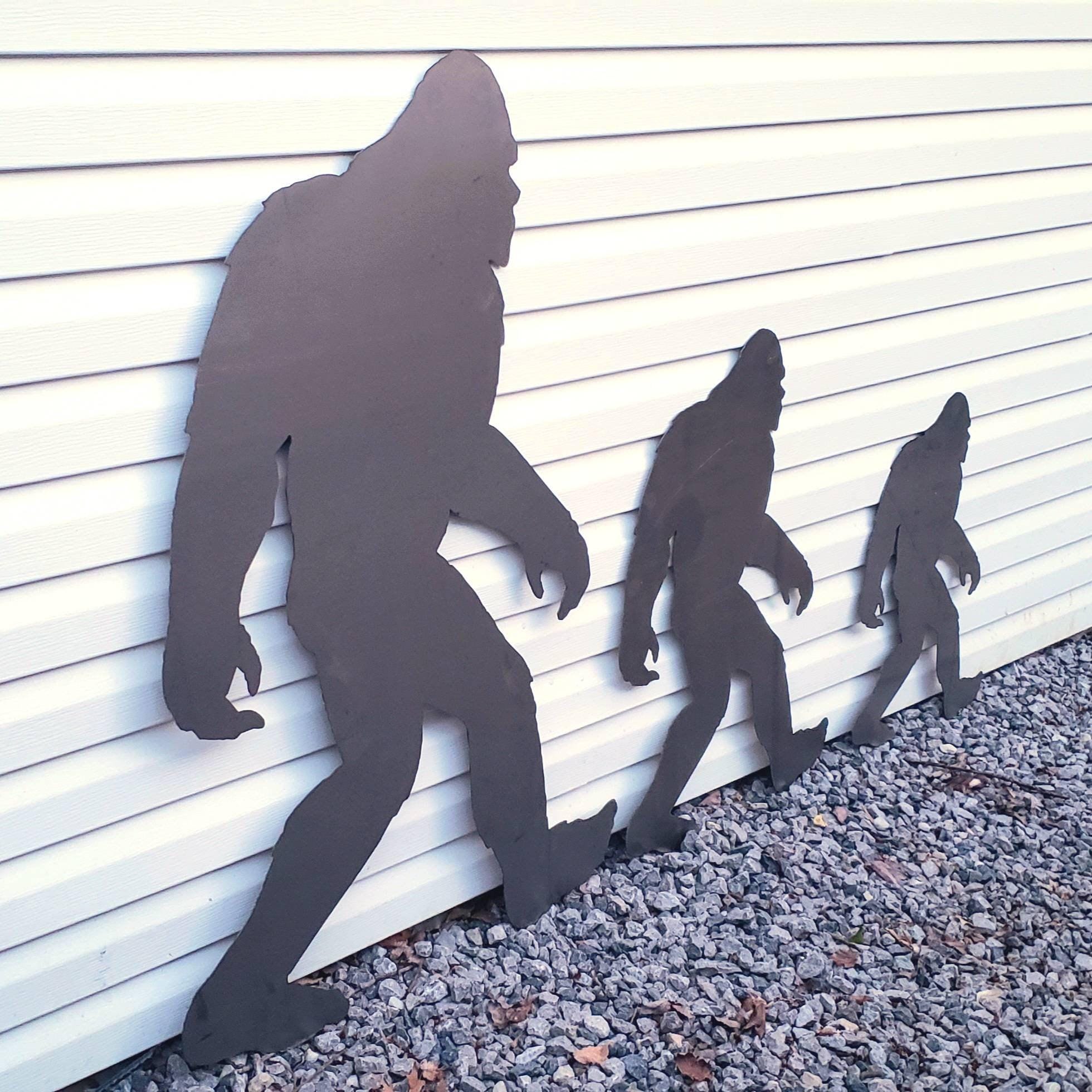 Sasquatch Porch Metal Stake Metal Garden Stake — front view on white background