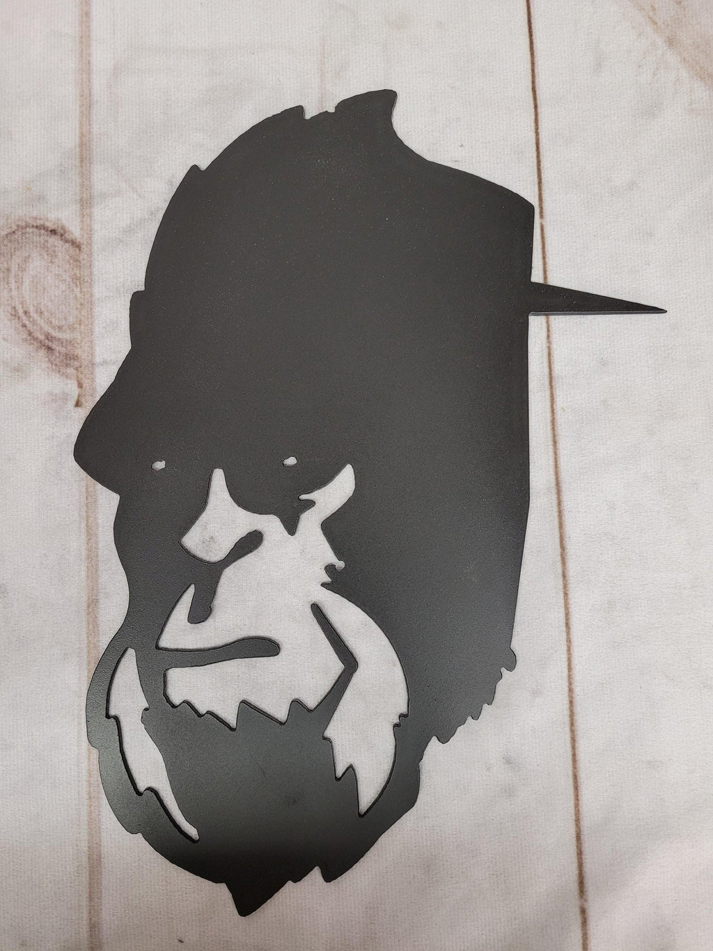 Peeking Sasquatch Metal Stake Metal Garden Stake — alternate angle
