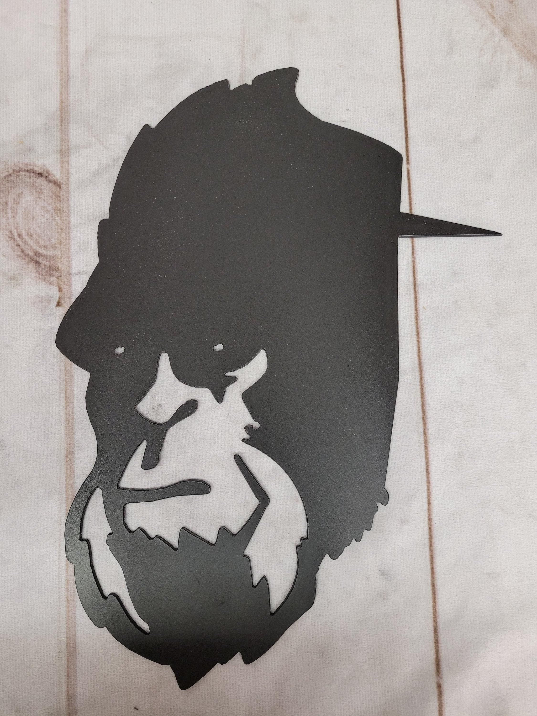 Peeking Sasquatch Metal Stake Metal Garden Stake — alternate angle