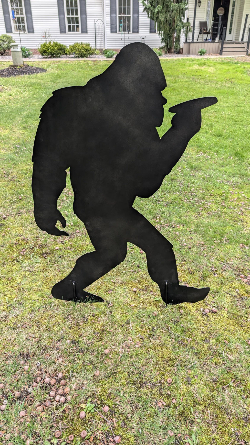 Smoking Bigfoot Metal Stake Metal Garden Stake — alternate angle