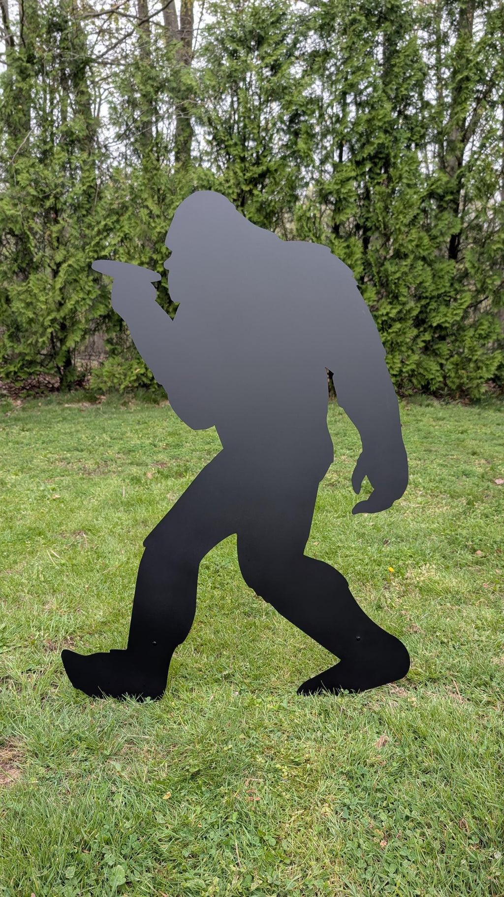 Smoking Bigfoot Metal Stake Metal Garden Stake — alternate angle