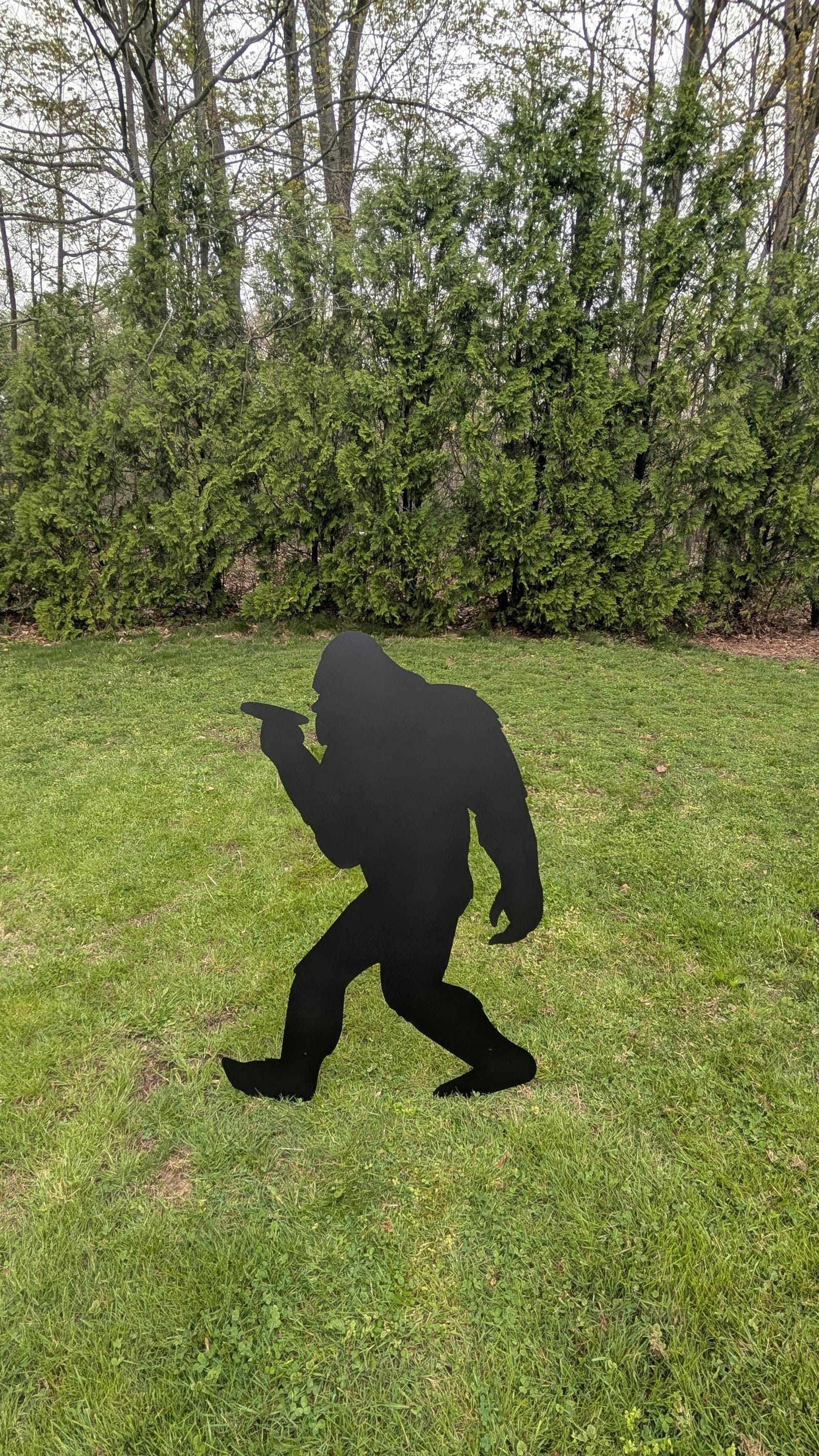 Smoking Bigfoot Metal Stake Metal Garden Stake — alternate angle