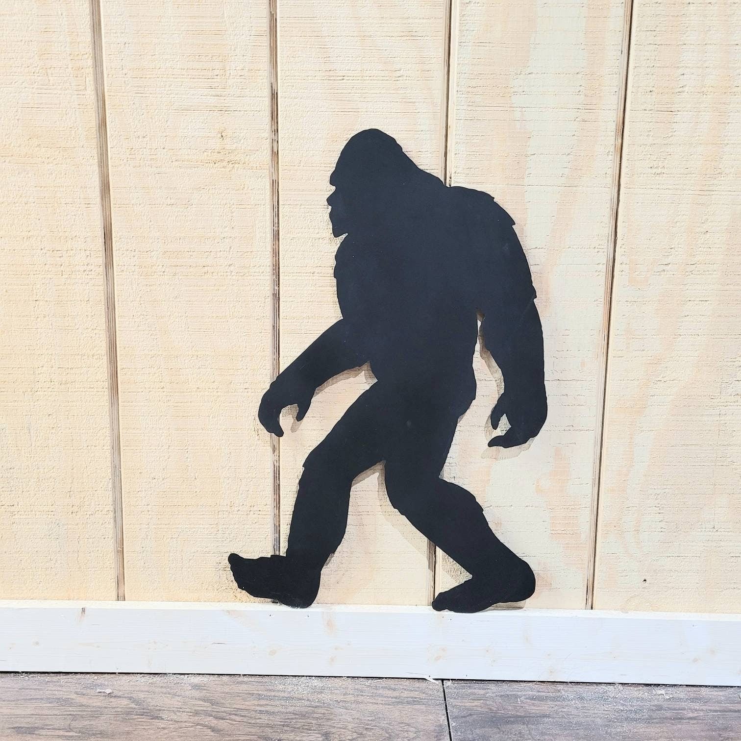 Bigfoot Metal Yard Art Metal Garden Stake — lifestyle setting