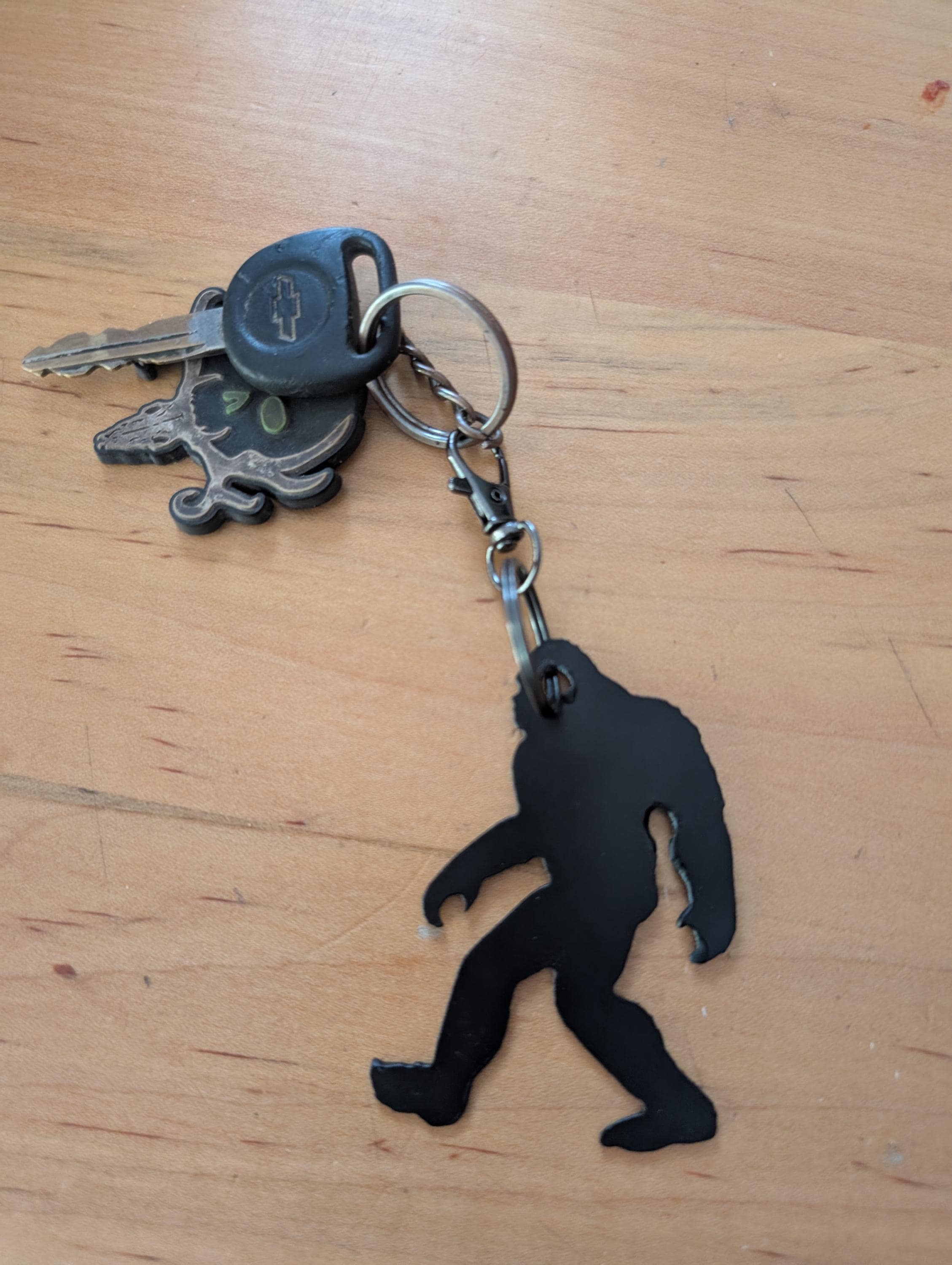 Bigfoot Metal Keychain Metal Keychain — alternate angle