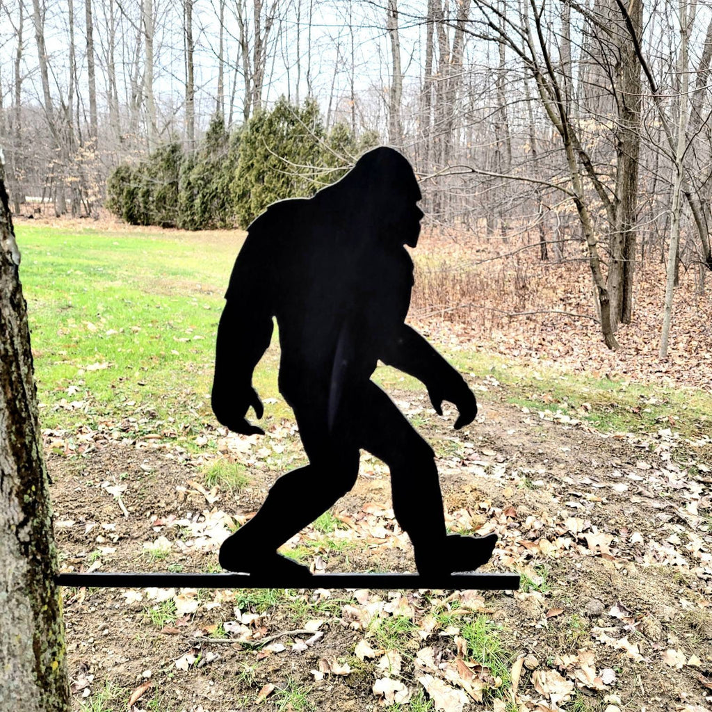 Bigfoot Silhouette Metal Garden Stake Metal Garden Stake — lifestyle setting