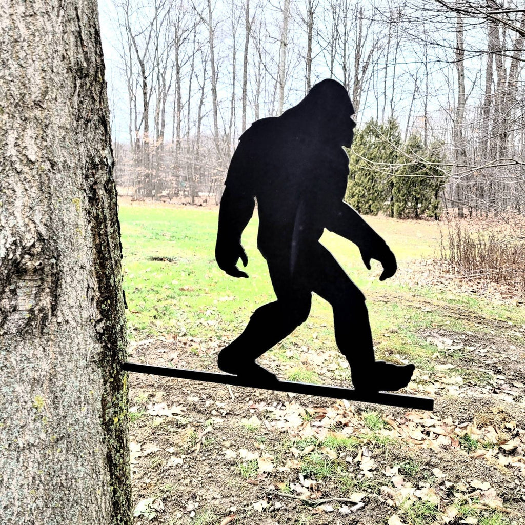 Bigfoot Silhouette Metal Garden Stake Metal Garden Stake — detail view
