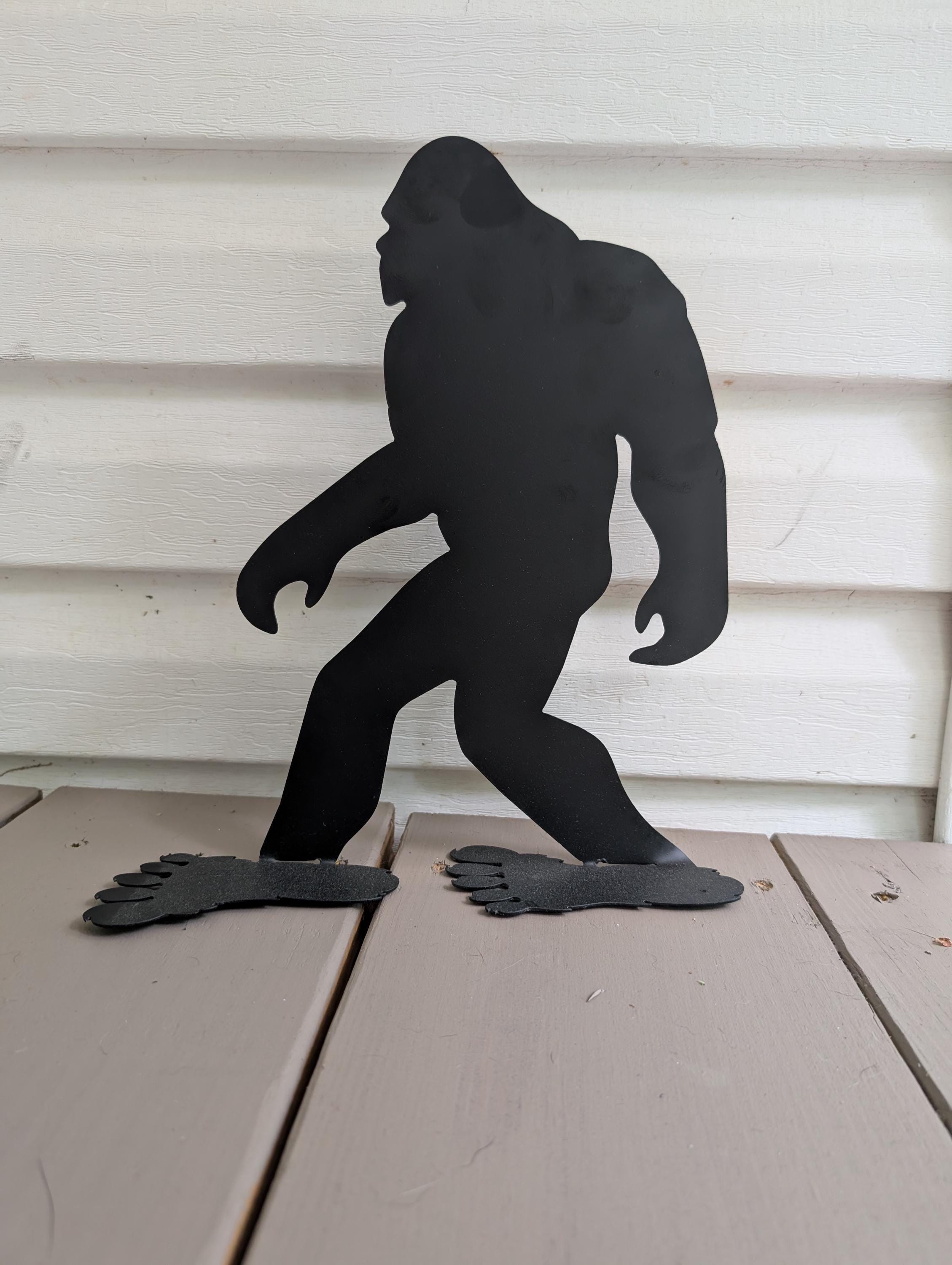 Bigfoot Desk Buddy Metal Yard Art Metal Garden Stake — lifestyle setting