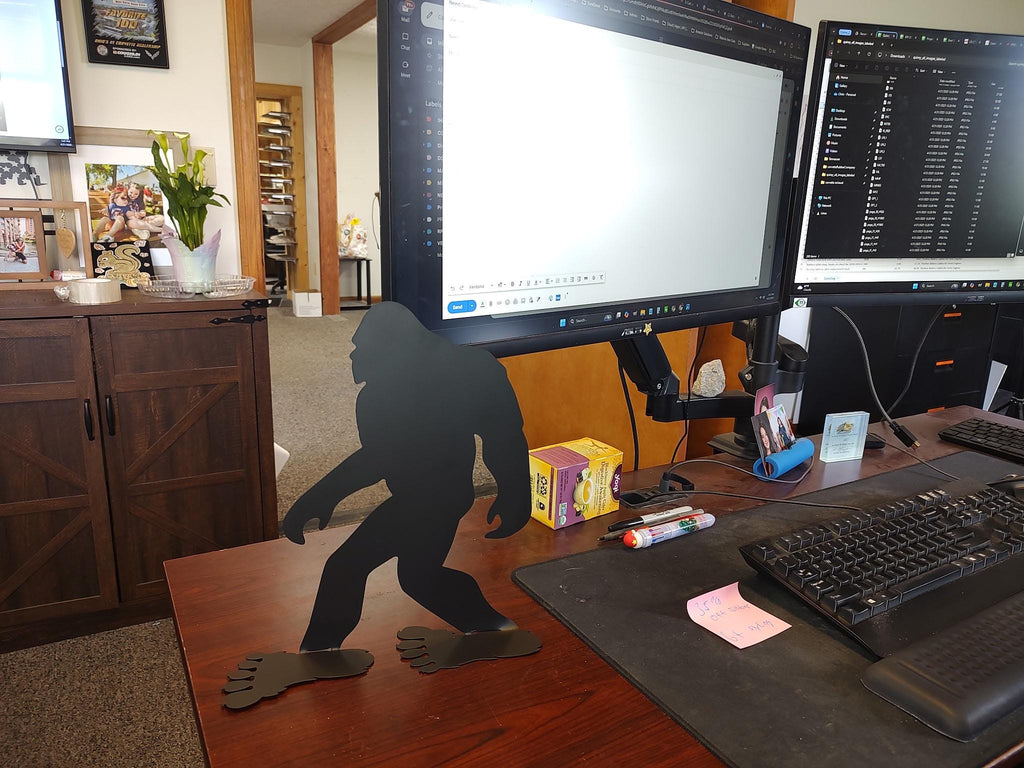 Bigfoot Desk Buddy Metal Yard Art Metal Garden Stake — alternate angle