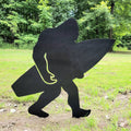 Surfing Bigfoot Metal Yard Stake Metal Garden Stake — front view on white background