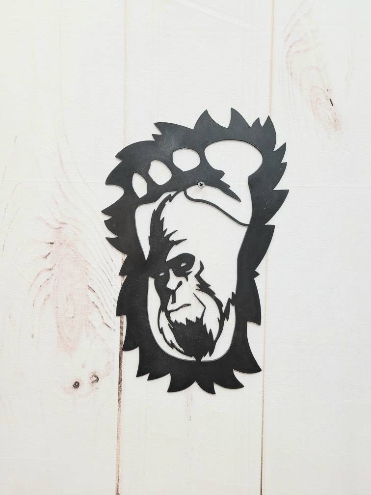 Bigfoot Footprint Metal Sign Bigfoot Aluminum Sign — front view on white background