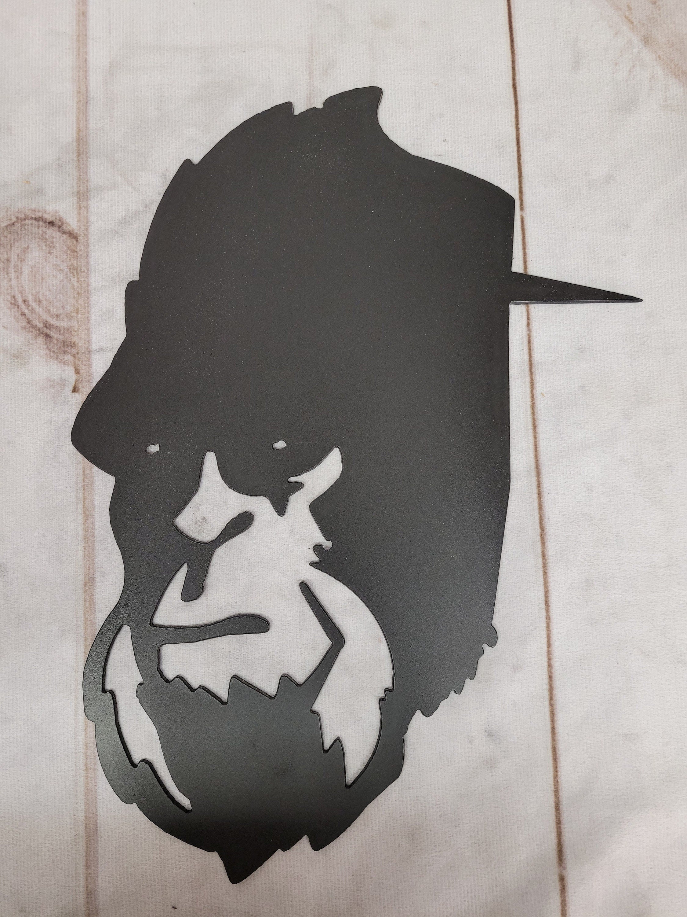 Peeking Bigfoot Metal Garden Stake Metal Garden Stake — alternate angle