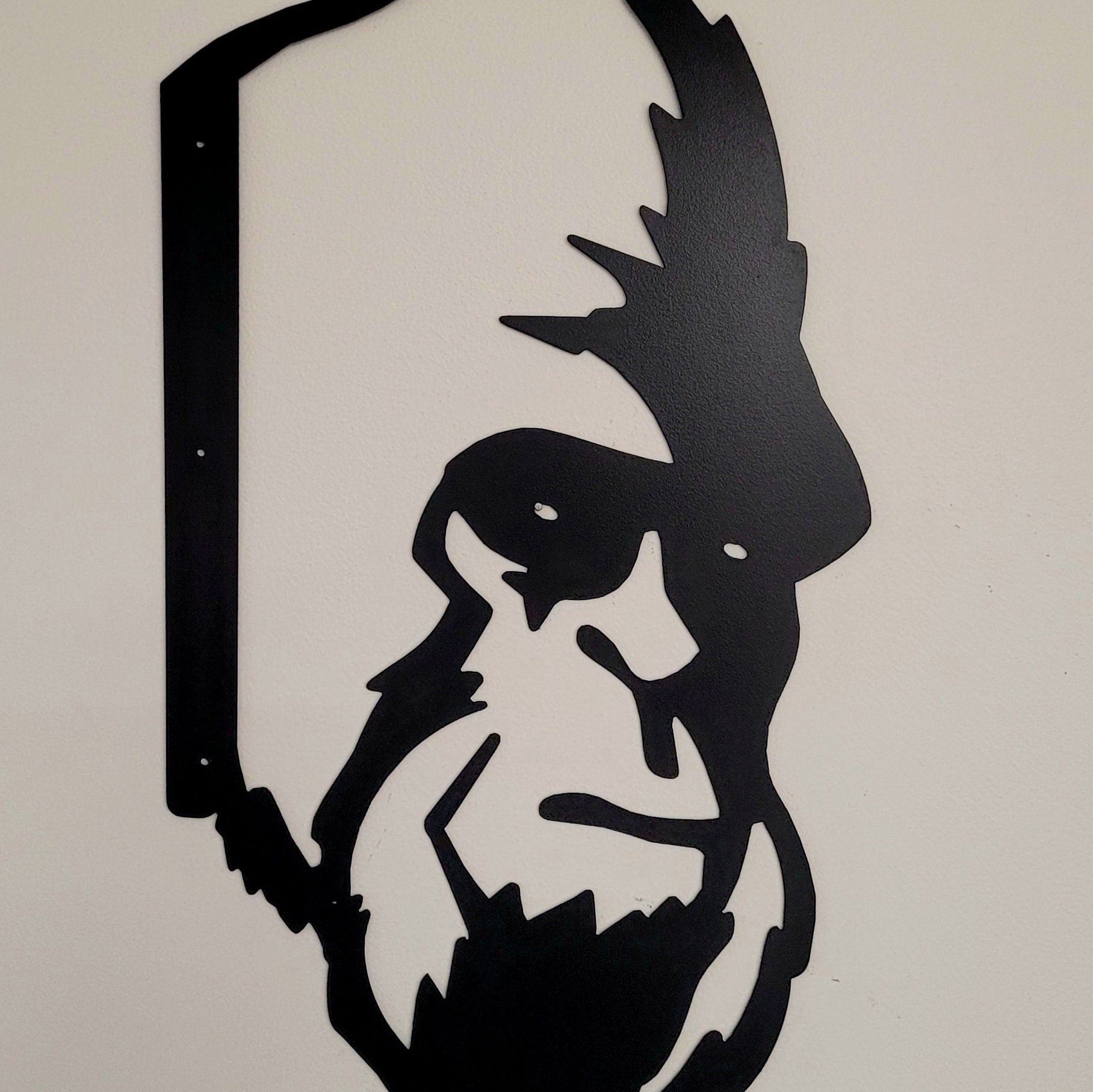 Peeking Bigfoot Metal Garden Stake Metal Garden Stake — alternate angle
