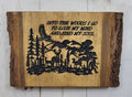 Bigfoot Live Edge Nature Scene Wall Art Wood Sign — front view on white background