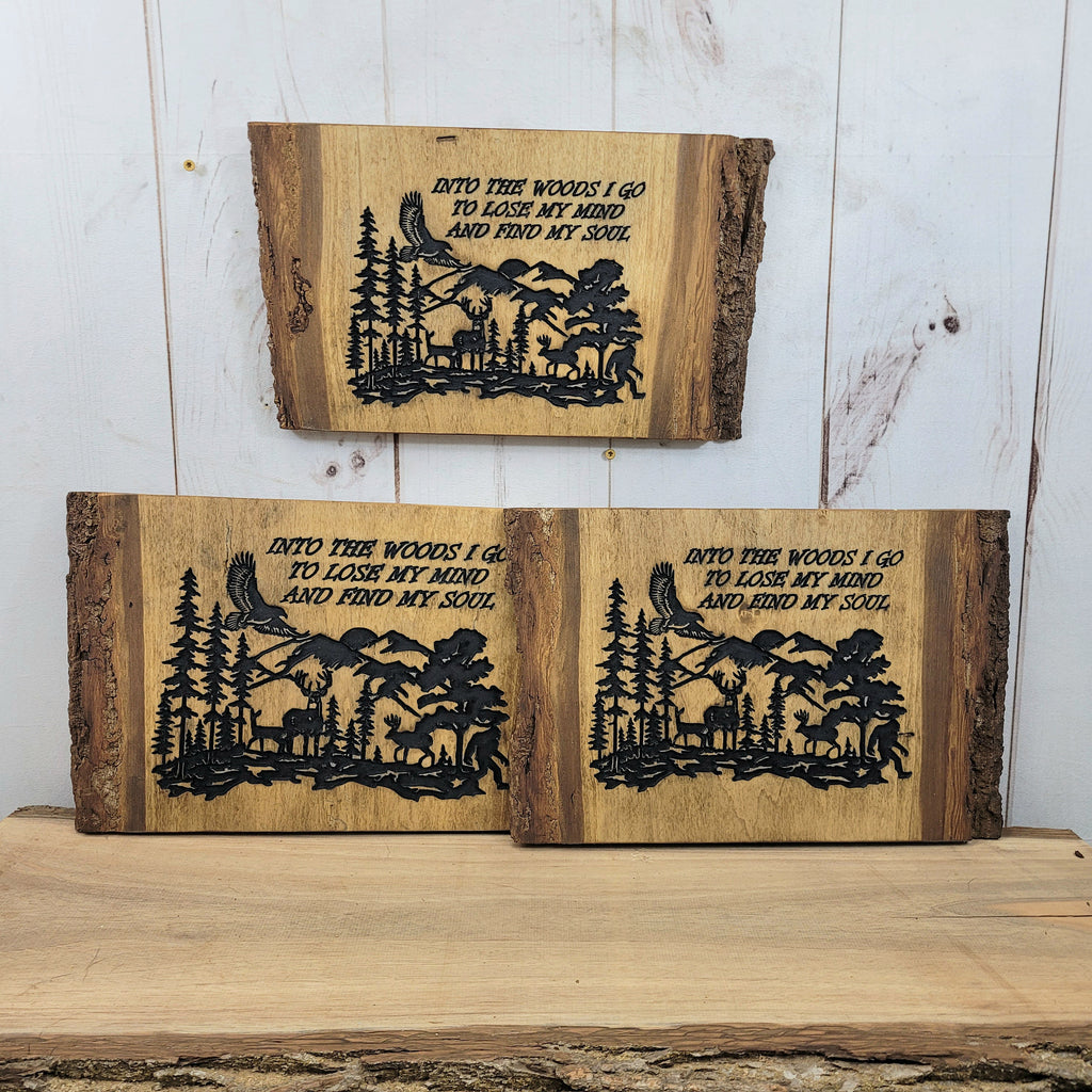 Bigfoot Live Edge Nature Scene Wall Art Wood Sign — alternate angle