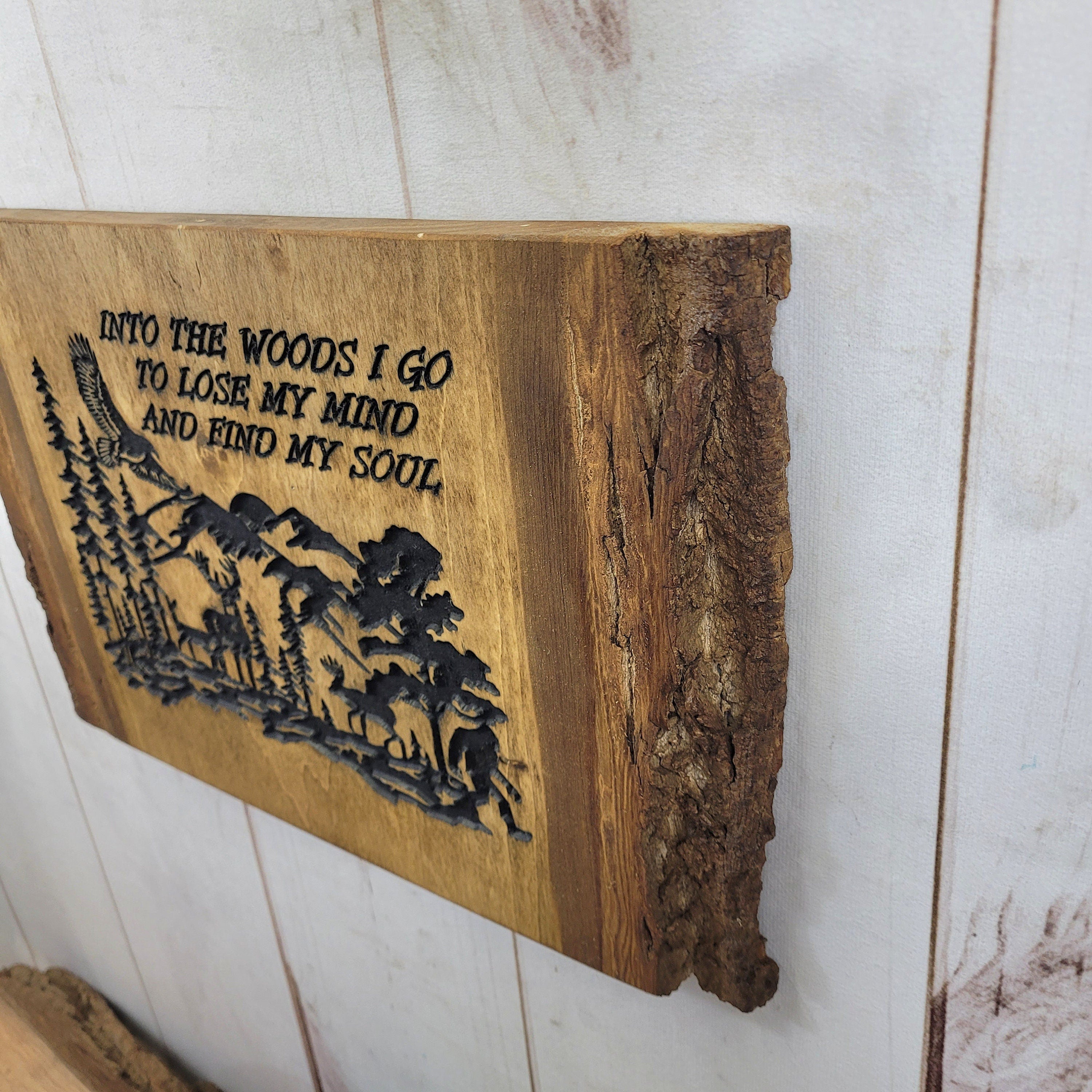 Bigfoot Live Edge Nature Scene Wall Art Wood Sign — alternate angle