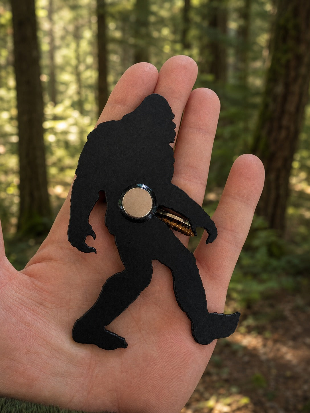 Bigfoot Fridge Magnet, Funny Sasquatch Gift | Plasma-Cut Steel Silhouette, Cryptid Kitchen Decor, Stocking Stuffer