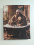 Bubble Bath Bigfoot Canvas Print Canvas Print — front view on white background