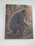 Squatting Bigfoot Canvas Print Canvas Print — front view on white background