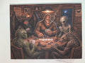 Cryptid Poker Night Canvas Print Canvas Print — front view on white background
