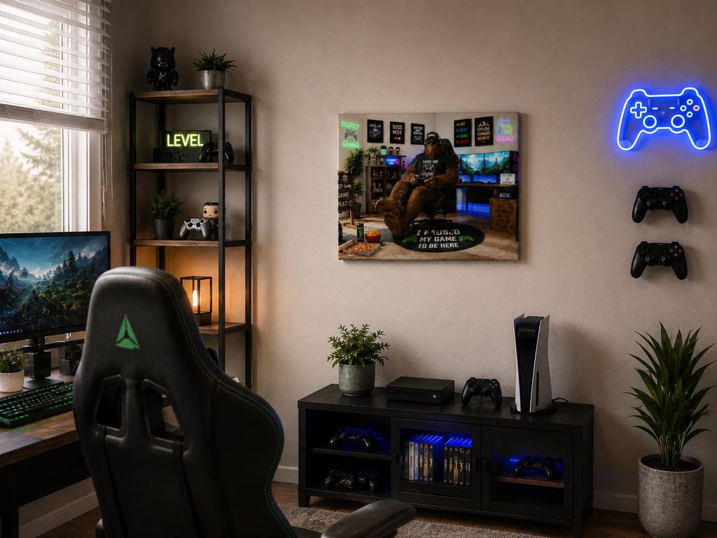 Gamer Bigfoot Canvas Print Canvas Print — detail view