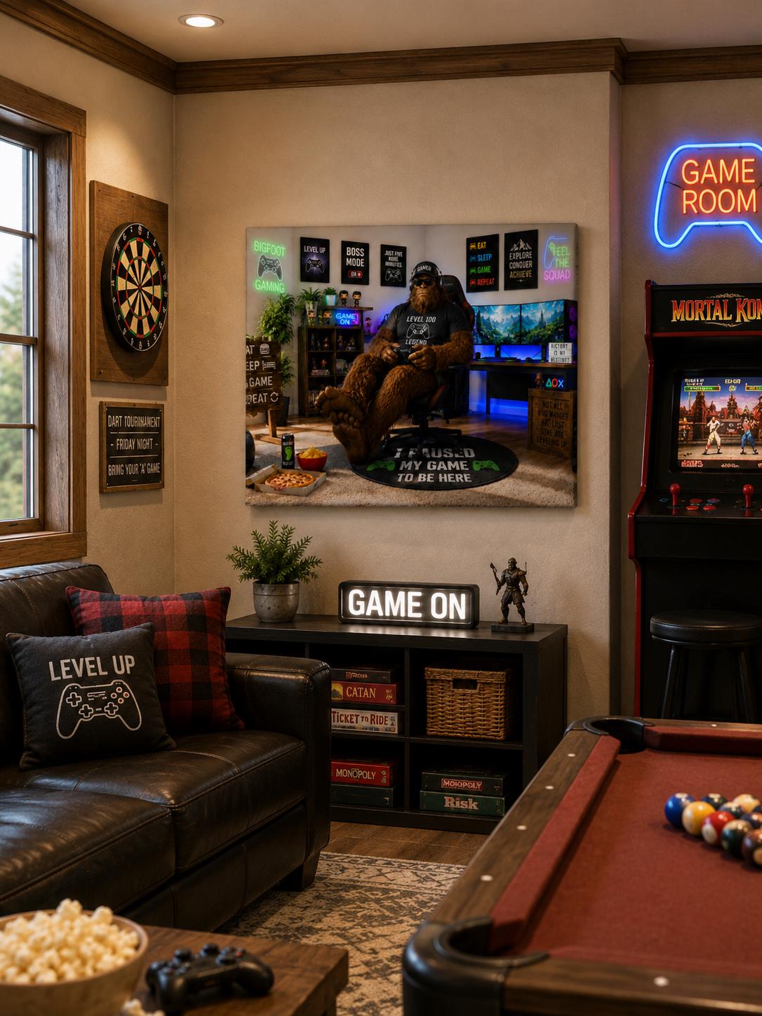 Gamer Bigfoot Canvas Print Canvas Print — alternate angle
