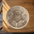 Bigfoot Chef Cork Trivet, Funny Sasquatch Kitchen Decor, Round Hot Pad for Pots & Pans, Cabin Kitchen Gift, Made in Ohio