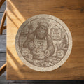 Baking Bigfoot Cork Trivet, Funny Sasquatch Baker Hot Pad, Round Trivet for Hot Dishes, Baker Gift, Made in Ohio