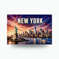 New York Skyline Metal Sign Aluminum Sign — front view on white background