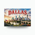 Dallas Skyline Metal Sign Aluminum Sign — front view on white background