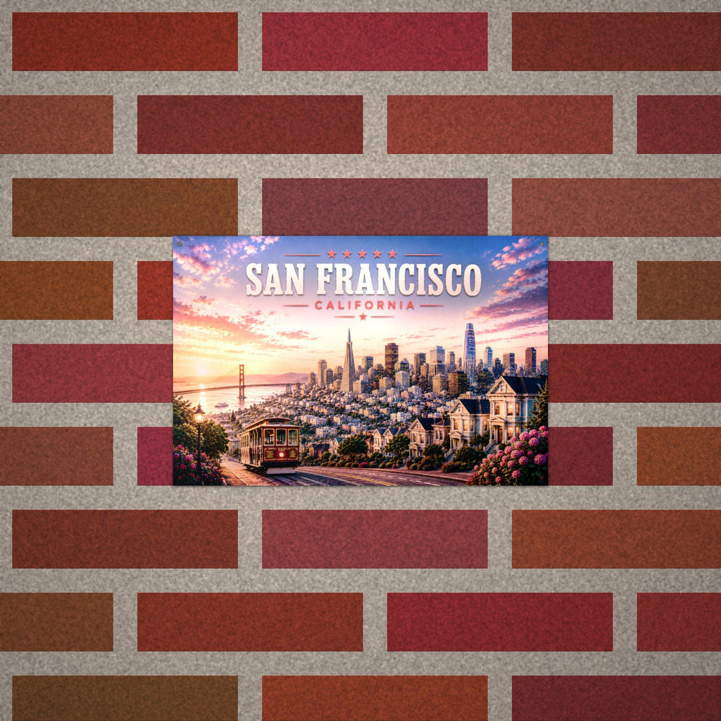 San Francisco Skyline Metal Sign Aluminum Sign — lifestyle setting