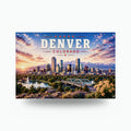 Denver Skyline Metal Sign Aluminum Sign — front view on white background
