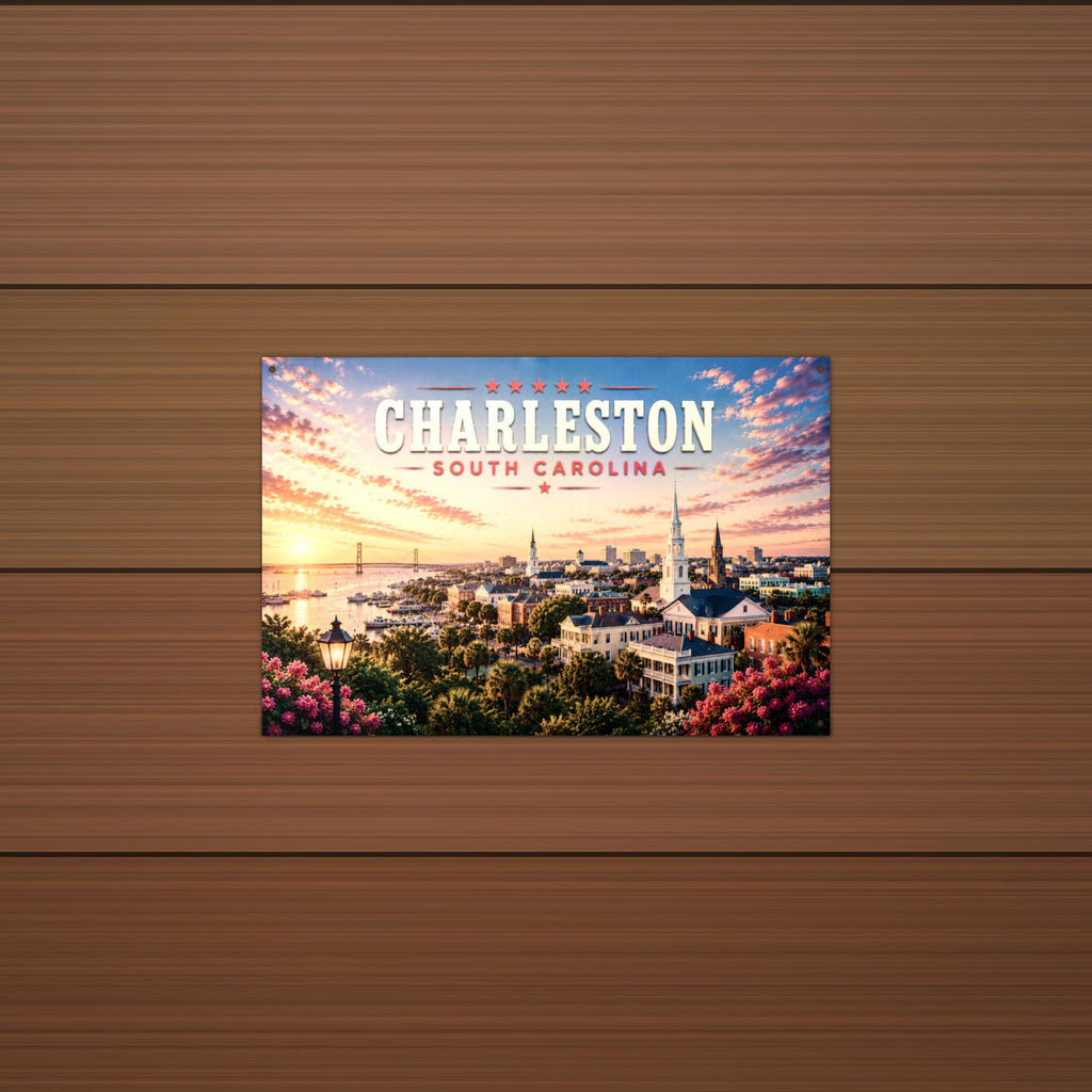 Charleston Skyline Metal Sign Aluminum Sign — alternate angle