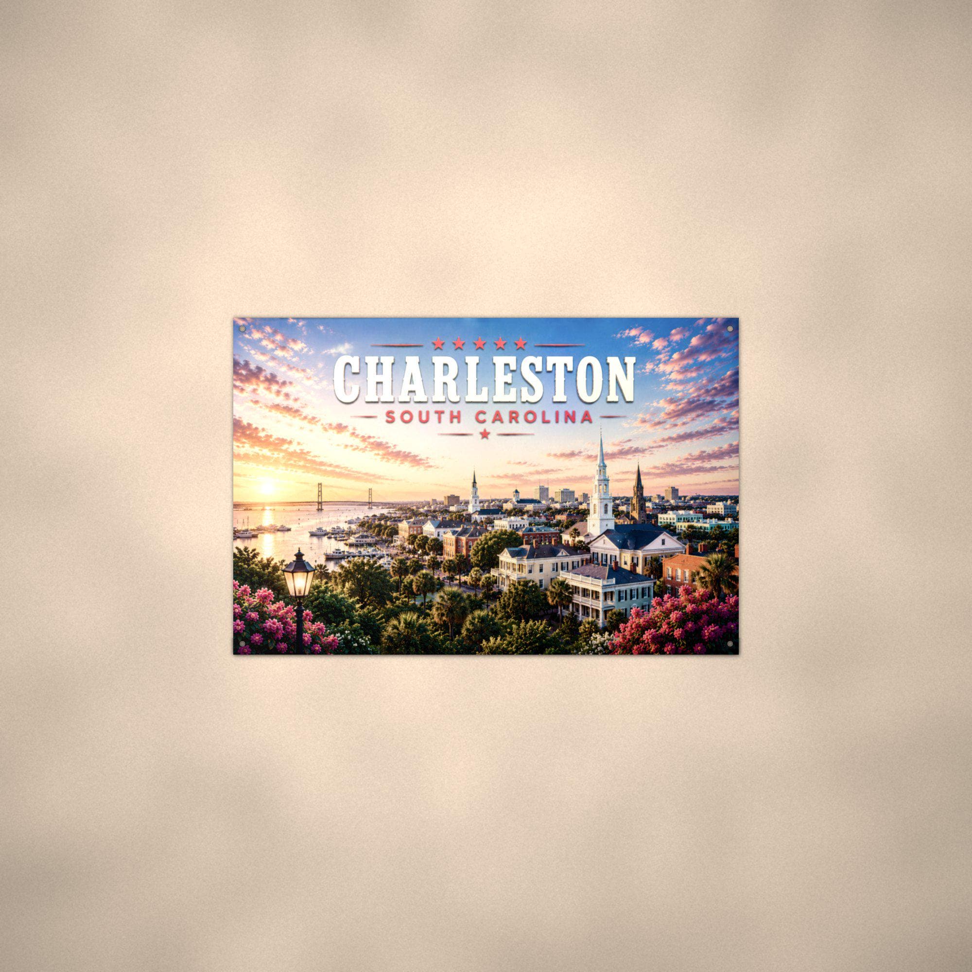 Charleston Skyline Metal Sign Aluminum Sign — alternate angle