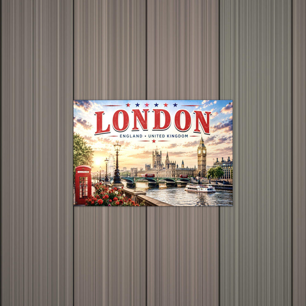 London Skyline Metal Sign Aluminum Sign — alternate angle