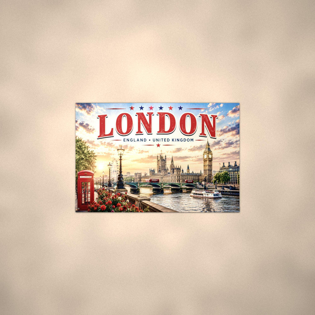 London Skyline Metal Sign Aluminum Sign — alternate angle