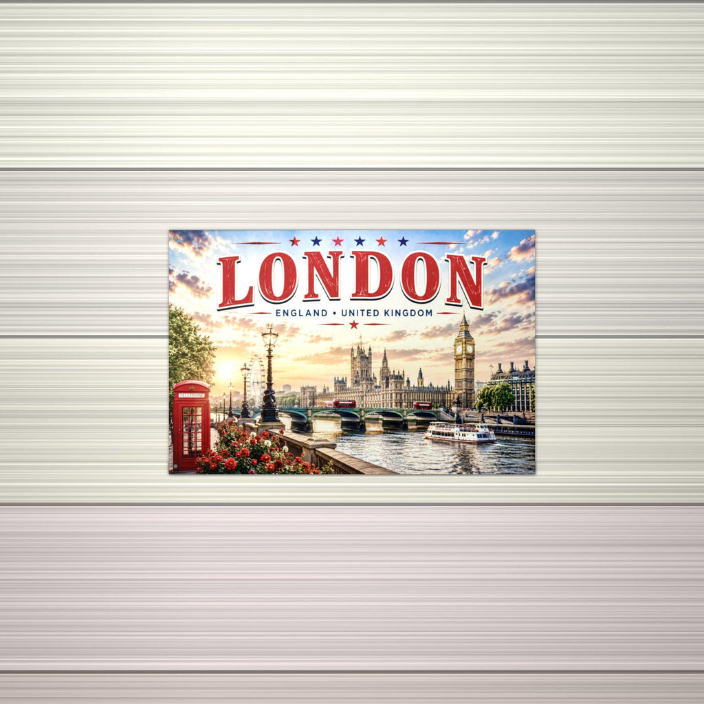 London Skyline Metal Sign Aluminum Sign — alternate angle