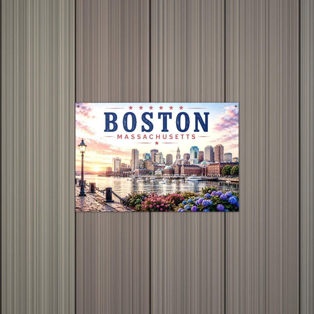 Boston Skyline Metal Sign Aluminum Sign — alternate angle