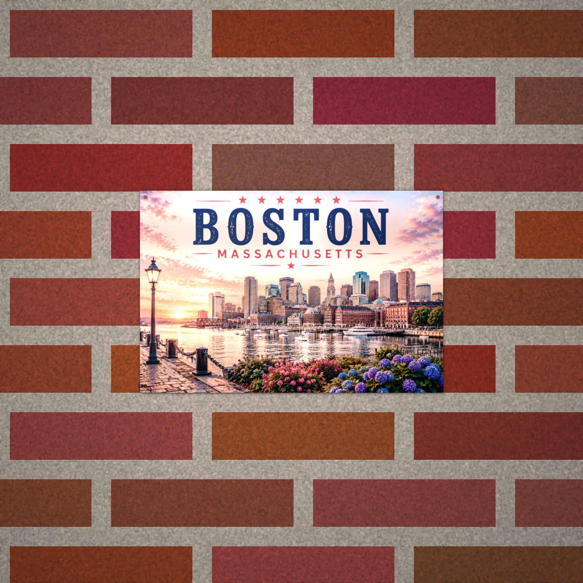 Boston Skyline Metal Sign Aluminum Sign — alternate angle