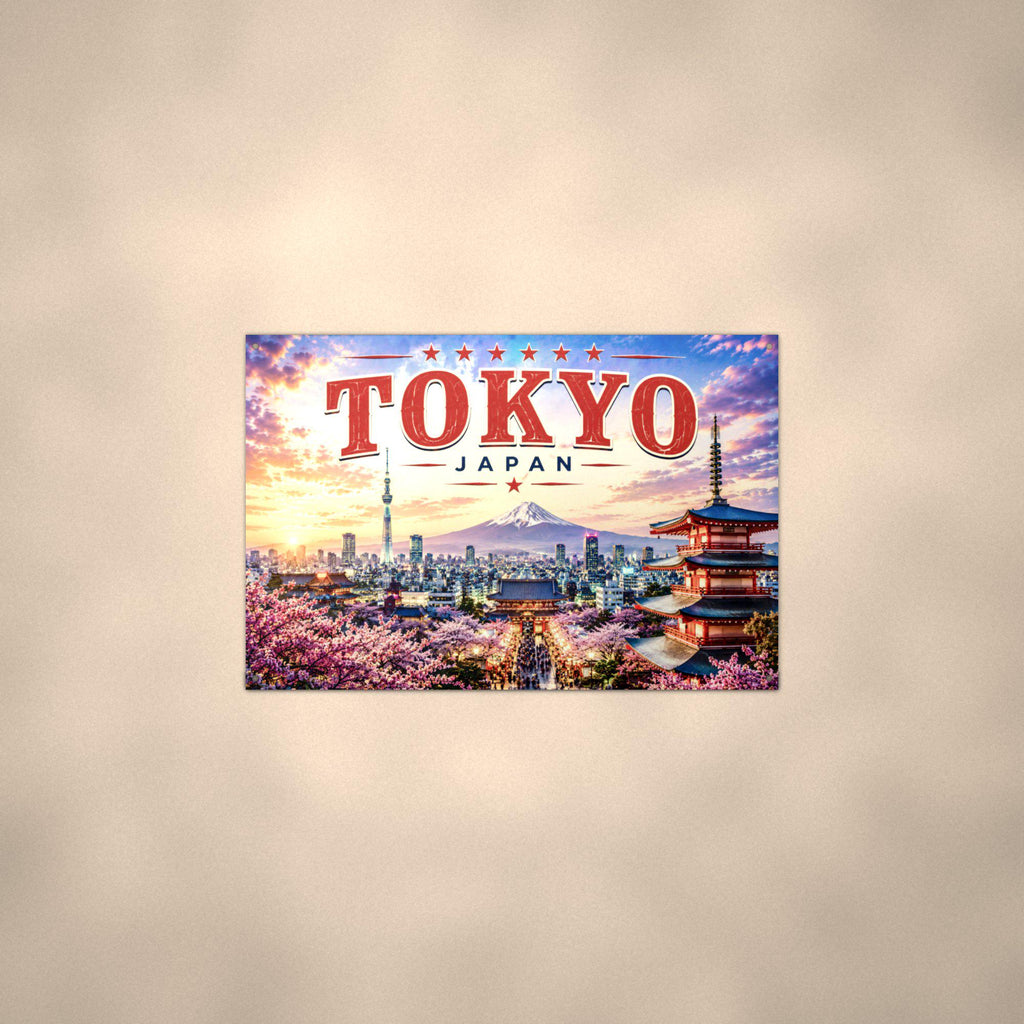 Tokyo Skyline Metal Sign Aluminum Sign — alternate angle