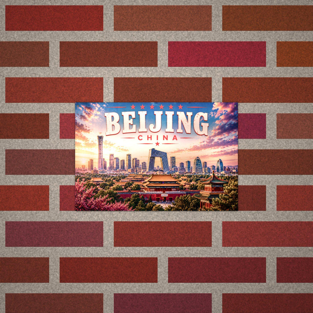Beijing Skyline Metal Sign Aluminum Sign — lifestyle setting