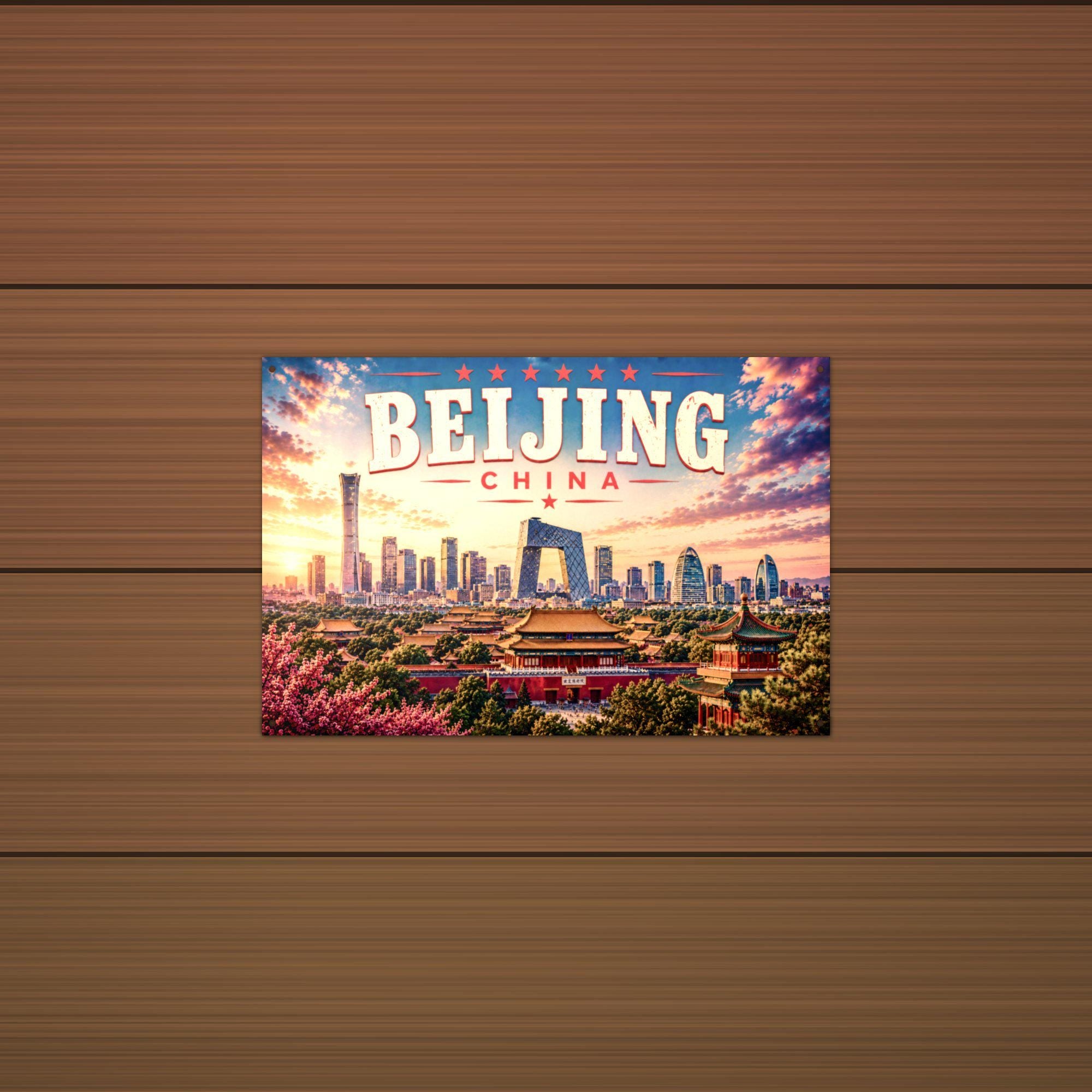 Beijing Skyline Metal Sign Aluminum Sign — alternate angle