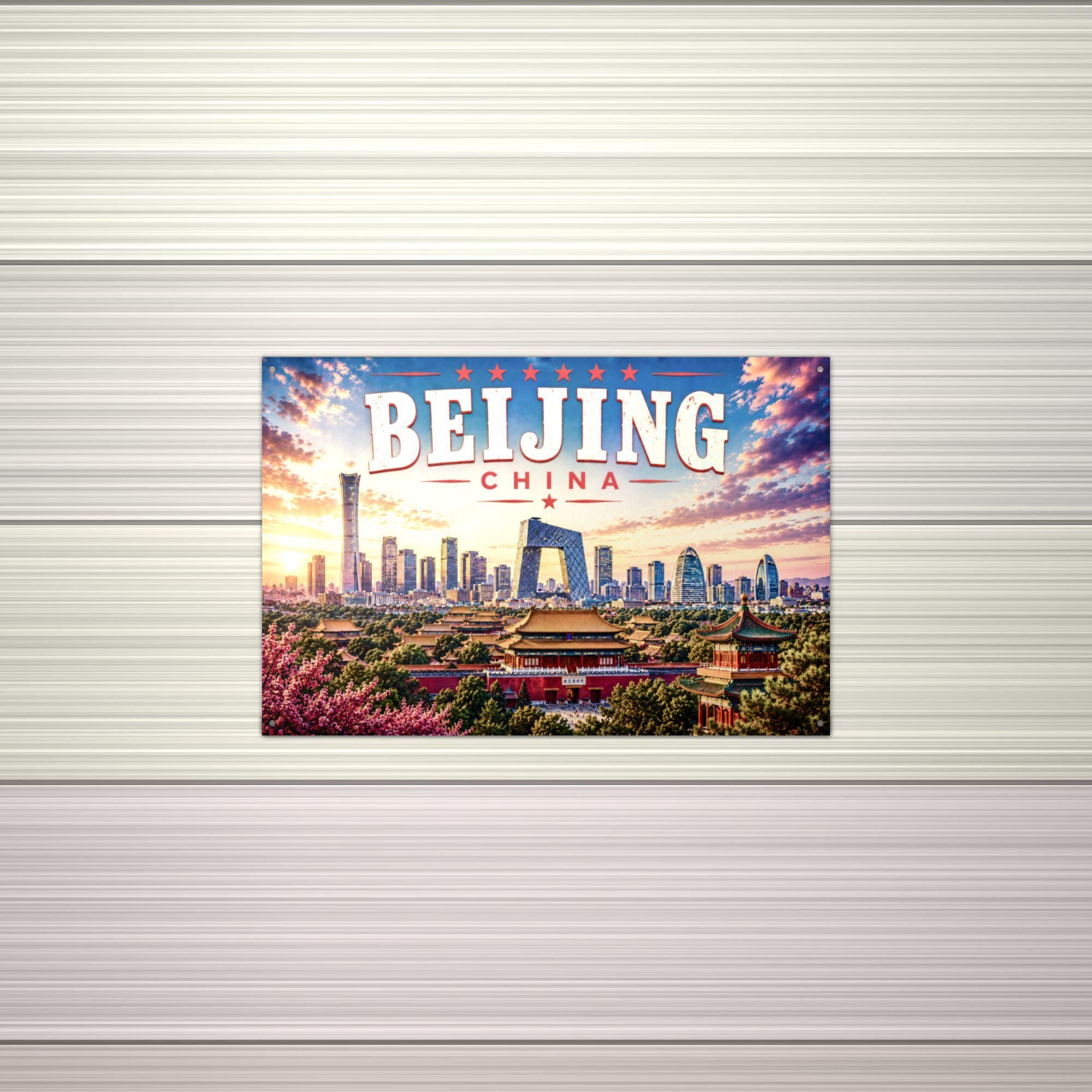 Beijing Skyline Metal Sign Aluminum Sign — alternate angle