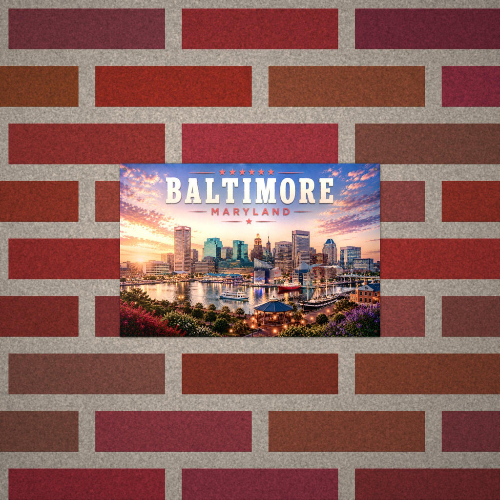 Baltimore Skyline Metal Sign Aluminum Sign — lifestyle setting
