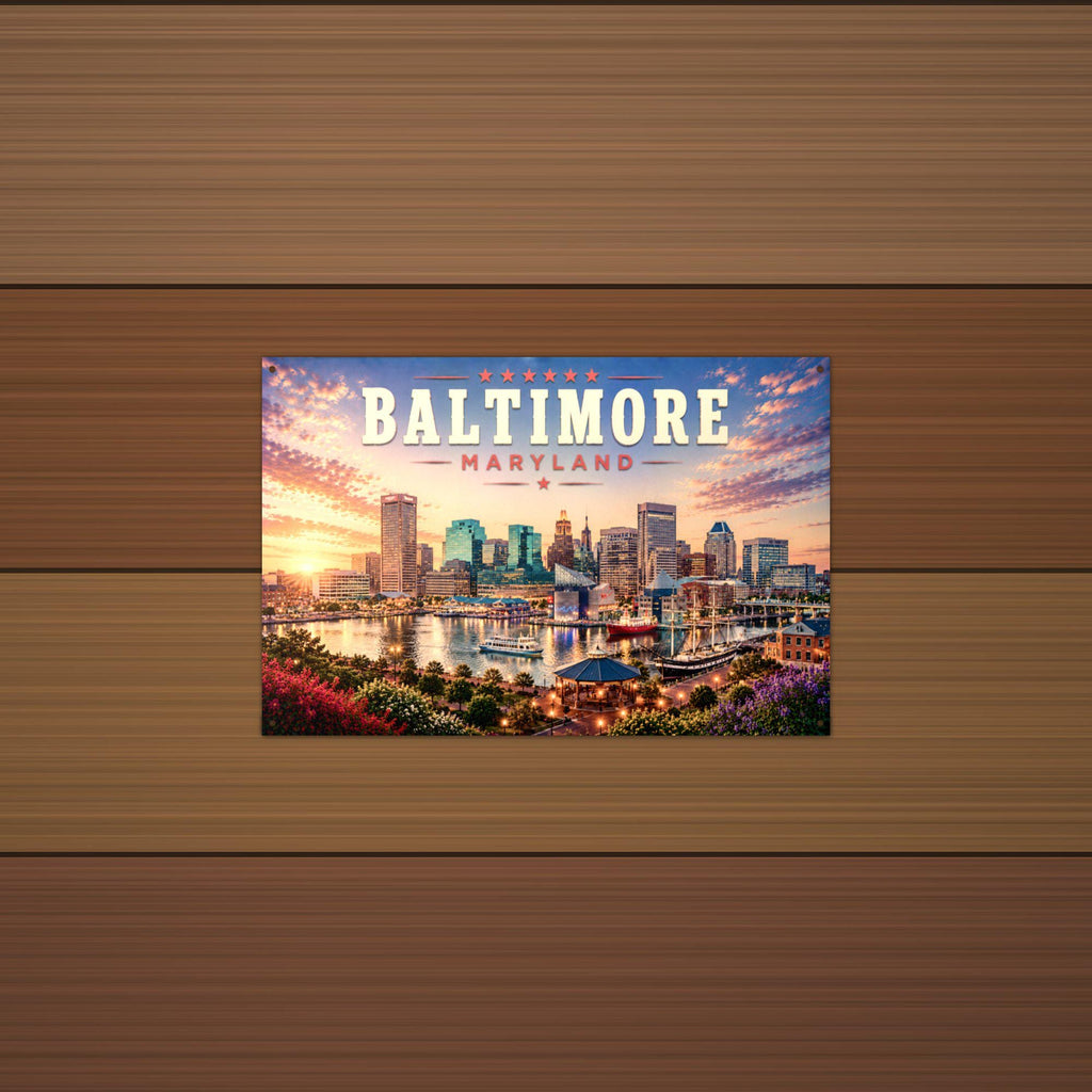 Baltimore Skyline Metal Sign Aluminum Sign — alternate angle