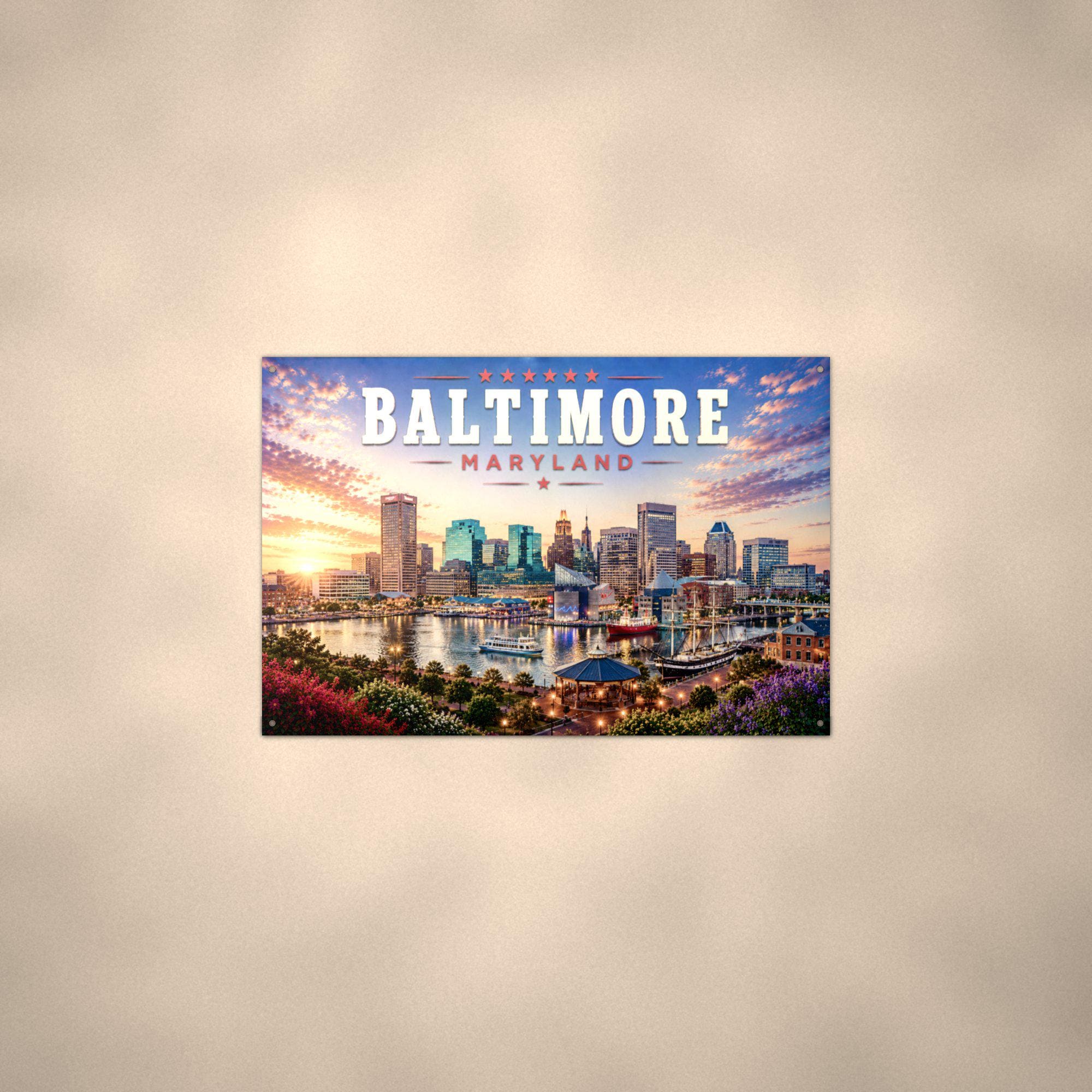 Baltimore Skyline Metal Sign Aluminum Sign — alternate angle