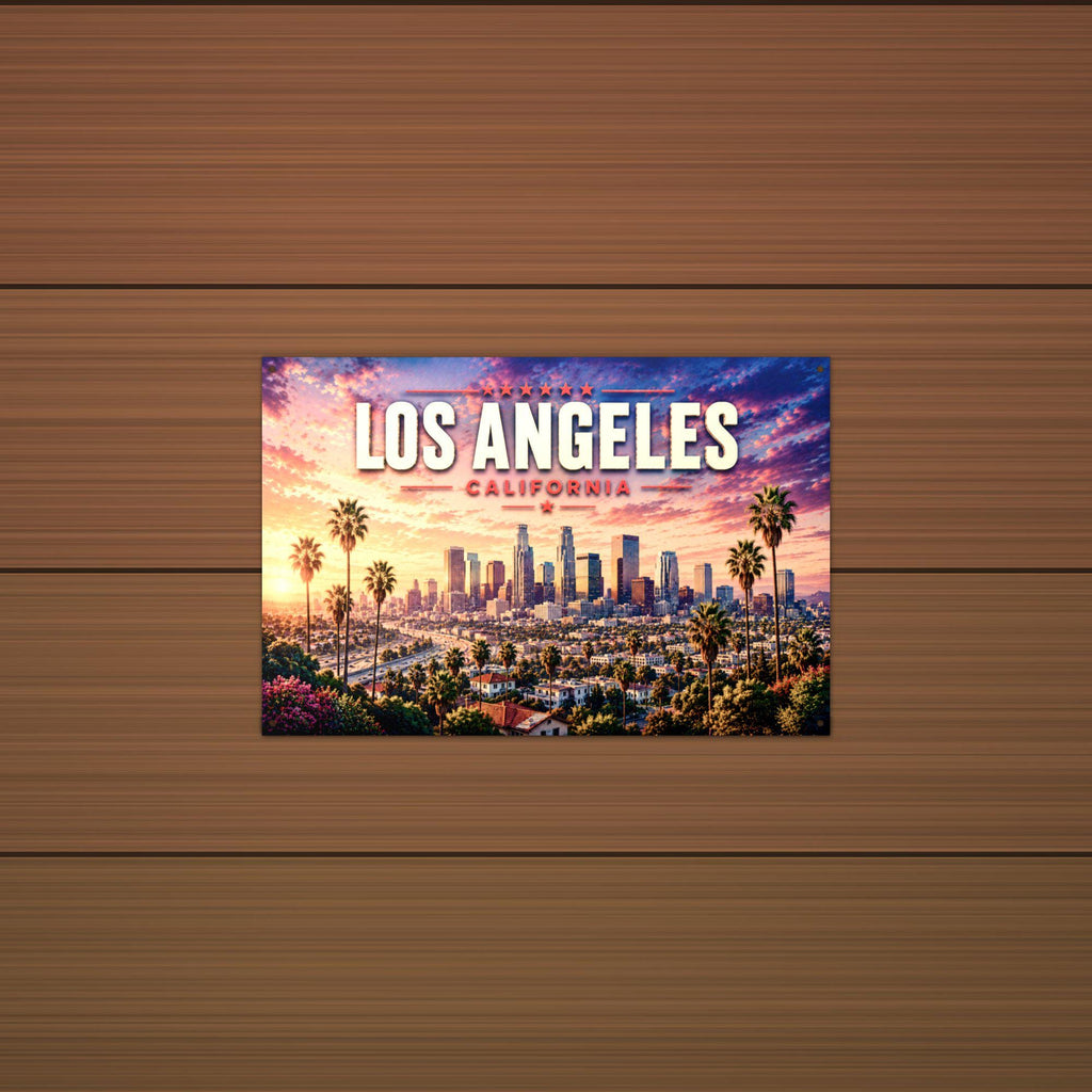 Los Angeles Skyline Metal Sign Aluminum Sign — alternate angle